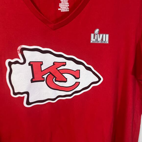 Kansas City Chiefs Womens V-Neck Shirt Patrick Mahomes #15 Super Bowl NFL Red 3X - Picture 3 of 5